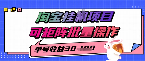 淘宝挂G项目，单号30，可矩阵批量操作-网创副业教程