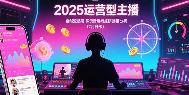 （15508期）2025运营型主播：自然流起号，微付费投放技巧，罗盘数据深度解析(7月更新)-网创副业教程