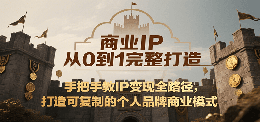 商业IP从0到1完整打造，手把手教IP变现全路径，打造可复制的个人品牌商业模式-网创副业教程