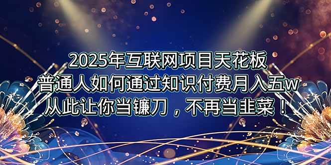 （15354期）2025年互联网项目天花板，普通人如何通过卖项目实现逆风翻盘，月入5W＋！-网创副业教程
