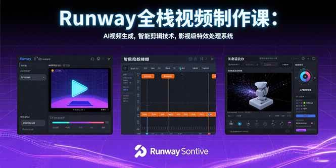 （15515期）Runway全栈视频制作课：AI视频生成，智能剪辑技术，影视级特效处理系统-网创副业教程