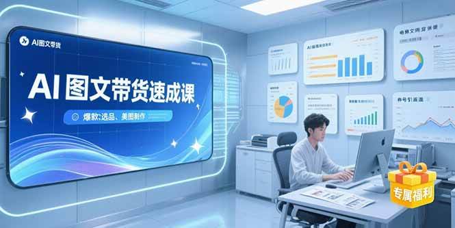 （15416期）AI图文带货速成课，养号引流秘籍，爆款选品策略，美图制作全流程-网创副业教程
