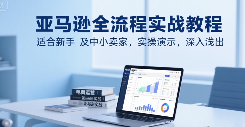亚马逊全流程实战教程，适合新手及中小卖家，实操演示，深入浅出-网创副业教程