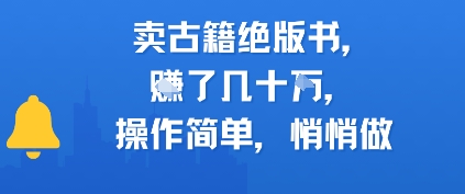 卖古籍绝版书，挣了几十个，操作简单，悄悄做-网创副业教程