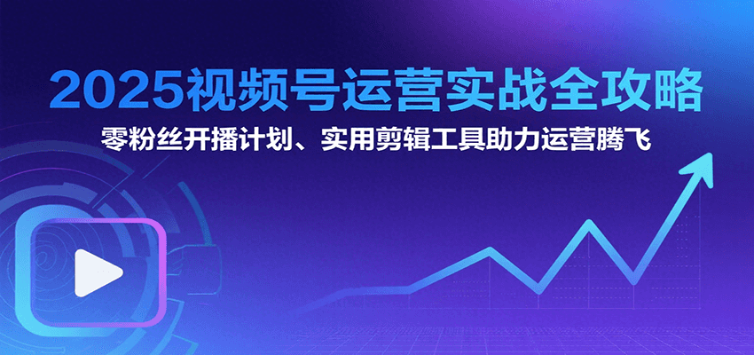 2025视频号运营实战全攻略：零粉丝开播计划、起号到到变现思维逻辑方法-网创副业教程