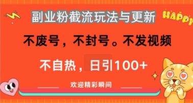 副业粉截流玩法与更新，不废号，不封号，不发视频，不自热，日引100+-网创副业教程