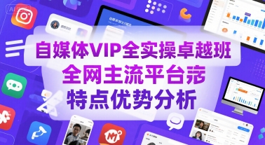 自媒体VIP全实操卓越班，全网主流平台特点优势分析-网创副业教程