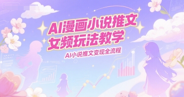 AI漫画小说推文女频玩法教学，AI小说推文变现全流程-网创副业教程