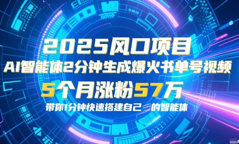 AI智能体2分钟一键生成爆火书单号原创视频，5个月涨粉57w，带你零代码1分钟搭建智能体-网创副业教程