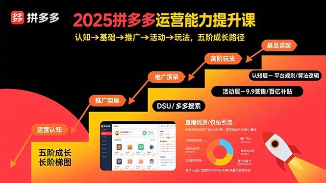 （15826期）2025拼多多运营能力提升课：认知→基础→推广→活动→玩法，五阶成长路径-网创副业教程