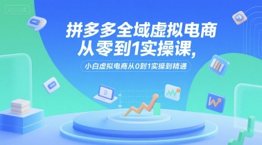 拼多多全域虚拟电商从零到1实操课，小白虚拟电商从0到1实操到精通-网创副业教程