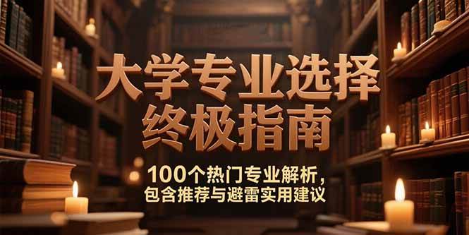 （15261期）付费文：大学专业选择终极指南,100个热门专业解析,包含推荐与避雷实用建议-网创副业教程