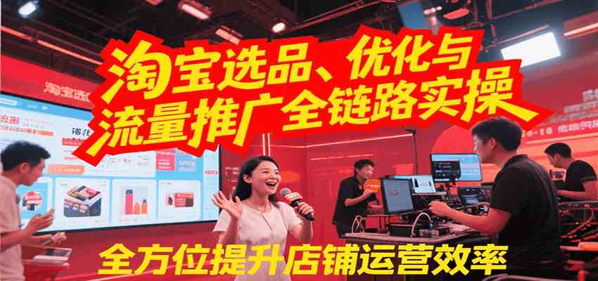 淘宝选品、优化与流量推广全链路实操，全面提升店铺运营效率-网创副业教程