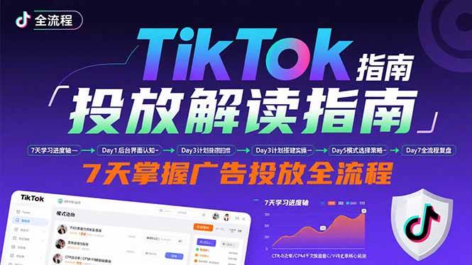 （15753期）TikTok投放解读指南：后台操作/计划建立/模式选择，7天掌握广告投放全流程-网创副业教程