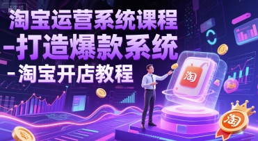 淘宝运营系统课程-打造爆款系统-淘宝开店教程-网创副业教程