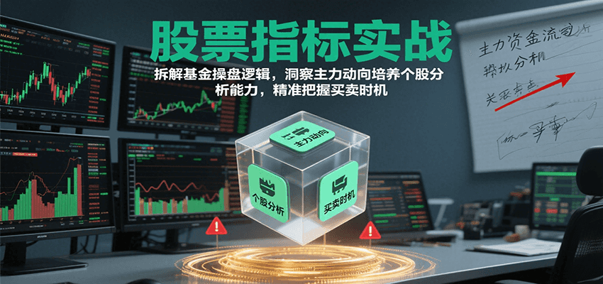 股票指标实战，拆解基金操盘逻辑，洞察主力动向培养个股分析能力，精准把握买卖时机-网创副业教程