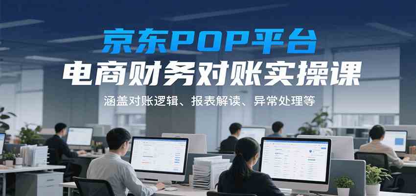 京东POP平台电商财务对账实操课，涵盖对账逻辑、报表解读、异常处理等-网创副业教程