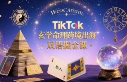 TikTok玄学命理跨境出海双语掘金课，手把手教你用命理知识精准直击海外用户痛点-网创副业教程