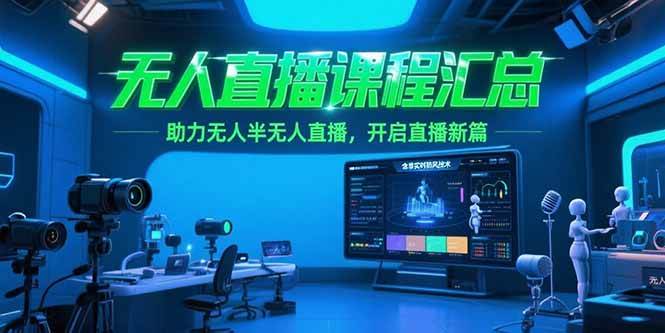 （15218期）无人直播课程汇总，含非实时防风技术，助力无人半无人直播，开启直播新篇-网创副业教程