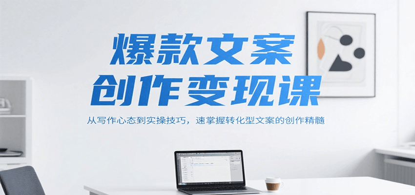 爆款文案创作变现课，从写作心态到实操技巧，速掌握转化型文案的创作精髓-网创副业教程