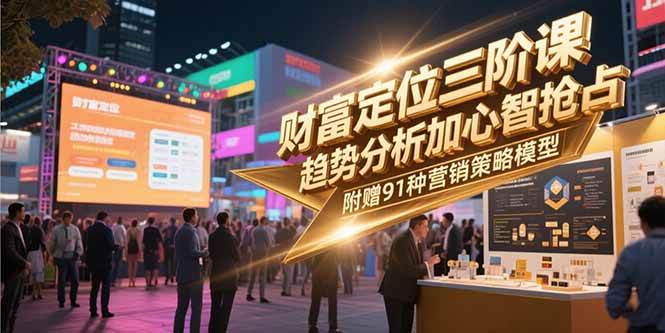 （15219期）财富定位三阶课，趋势分析加心智抢占，附赠91种营销策略模型-网创副业教程