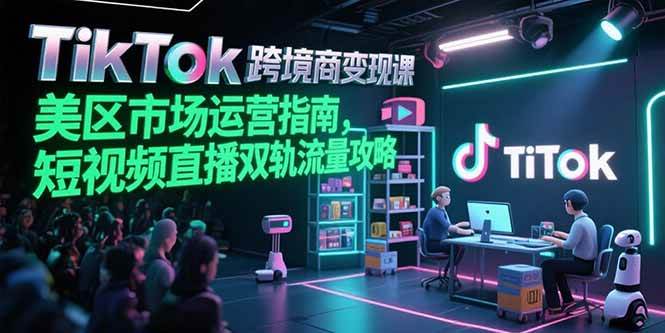 （15344期）TikTok跨境电商变现课，美区市场运营指南，短视频直播双轨流量攻略-网创副业教程