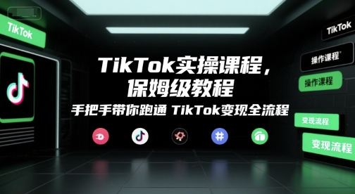 TikTok实操课程，保姆级教程，手把手带你跑通TikTok变现全流程-网创副业教程