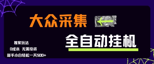 大众采集全自动玩法，新手小白轻松一天5张+，操作简单零成本【揭秘】-网创副业教程