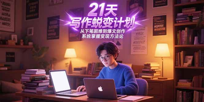 （15204期）21天写作蜕变计划，从下笔困难到爆文创作，系统掌握变现方法论-网创副业教程