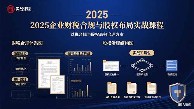 （15802期）2025企业财税合规与股权布局的实战课程：财税合规与股权高效治理方案-网创副业教程