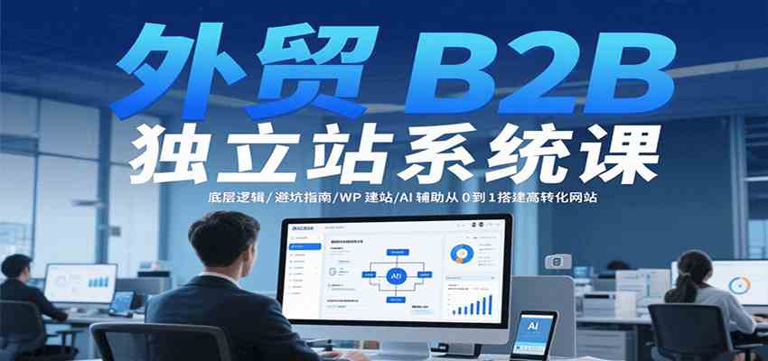 外贸B2B独立站系统课：底层逻辑/避坑指南/WP建站/AI辅助从0到1搭建高转化网站-网创副业教程