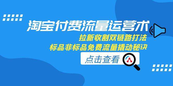 （15135期）淘宝付费流量运营术，拉新收割双链路打法，标品非标品免费流量撬动秘诀-网创副业教程
