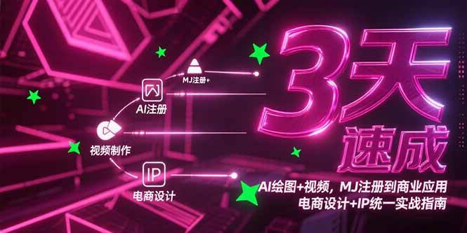 （15245期）3天速成AI绘图+视频，MJ注册到商业应用，电商设计+IP统一实战指南-网创副业教程