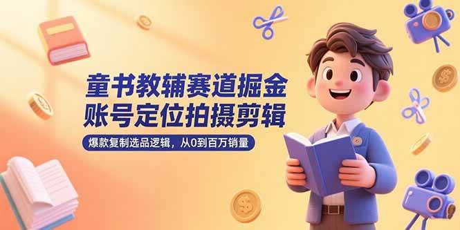 （15326期）童书教辅赛道掘金，账号定位拍摄剪辑，爆款复制选品逻辑，从0到百万销量-网创副业教程