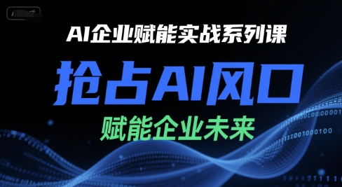 AI企业赋能实战系列课，抢占AI风口，赋能企业未来-网创副业教程