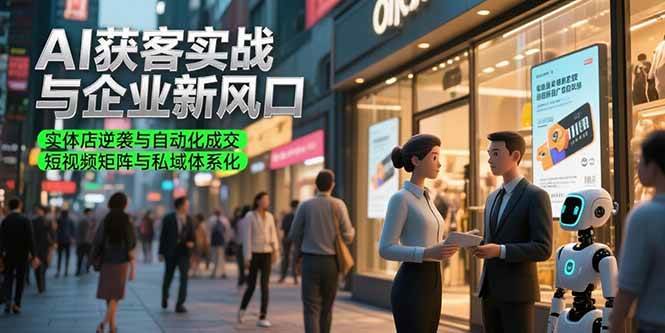 （15348期）AI获客实战与企业新风口，实体店逆袭与自动化成交 短视频矩阵与私域体系化-网创副业教程