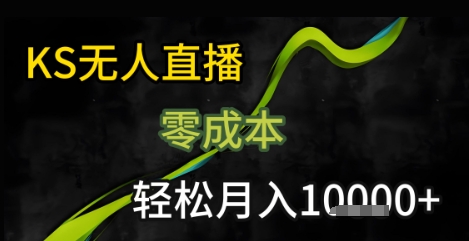 KS无人直播25年最新玩法，只需一部手机，轻松月入1W+【揭秘】-网创副业教程
