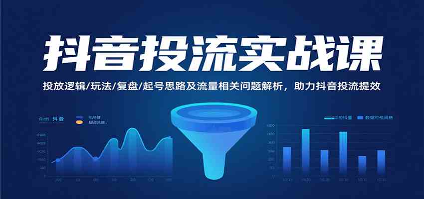 抖音投流实战课，投放逻辑/玩法/复盘/起号思路及流量相关问题解析，助力抖音投流提效-网创副业教程
