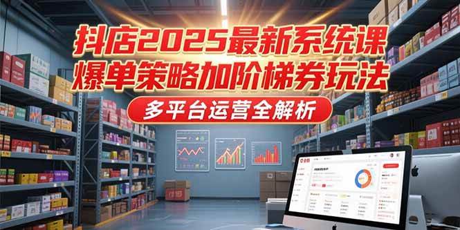 （15214期）抖店2025最新系统课，爆单策略加阶梯券玩法，多平台运营全解析-网创副业教程