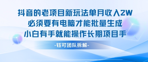 老项目新玩法单月收入2W小白有手就能操作长期项目-网创副业教程