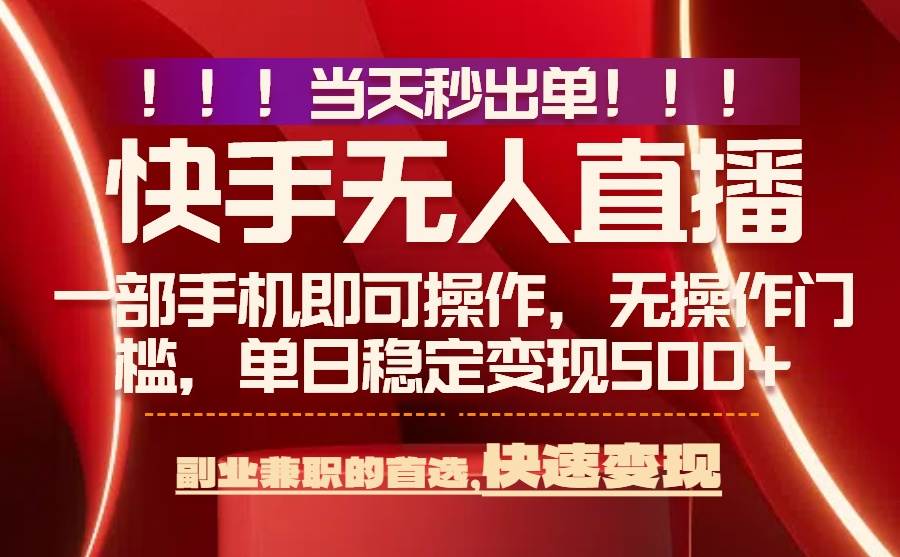 （15733期）当天秒出单，无人直播最新技术，0风控，轻松日入500+-网创副业教程