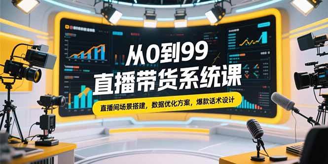 （15362期）从0到99直播带货系统课，直播间场景搭建，数据优化方案，爆款话术设计-网创副业教程