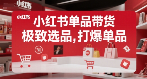 小红书单品带货，极致选品，打爆单品-网创副业教程
