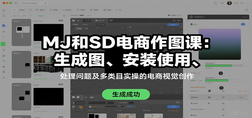 MJ和SD电商作图课：生成图、安装使用、处理问题及多类目实操的电商视觉创作-网创副业教程