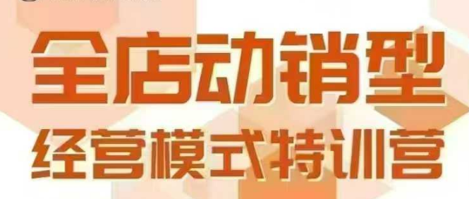 全店动销型经营模式，6月25-26日广州线下课，掌握全店动销模型和全流程方法论-网创副业教程