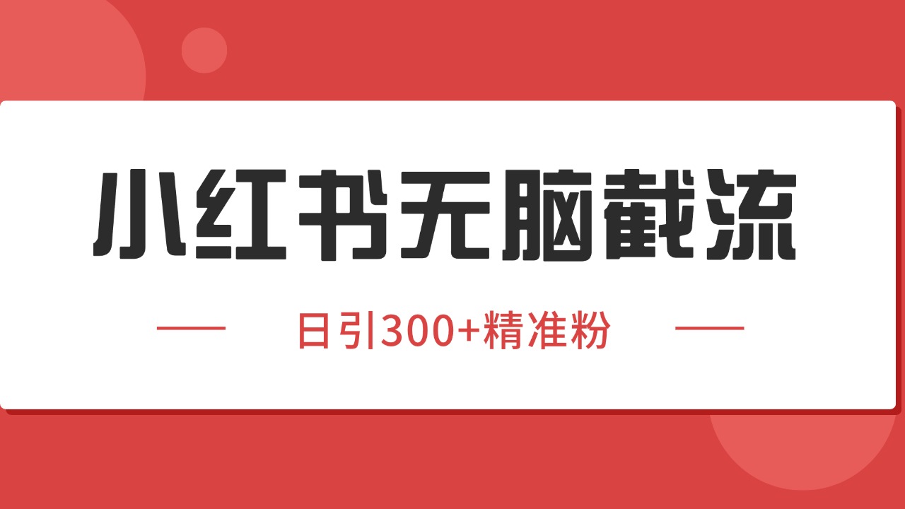 小红书截流同行客源，独家野路子获客玩法 日引200+暴力获客-网创副业教程