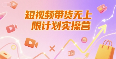 短视频带货无上限计划实操营，新人短视频带货工具流养号破播文案运营篇课程-网创副业教程