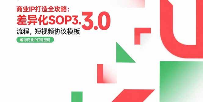 （15486期）商业IP打造全攻略：差异化SOP3.0流程，短视频协议模板，婚恋项目实战案例-网创副业教程
