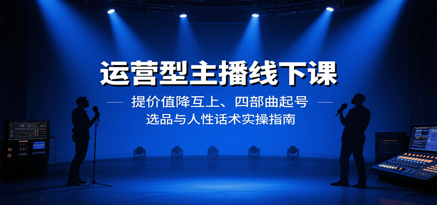 运营型主播线下课：提价值降互上、四部曲起号、选品与人性话术实操指南-网创副业教程