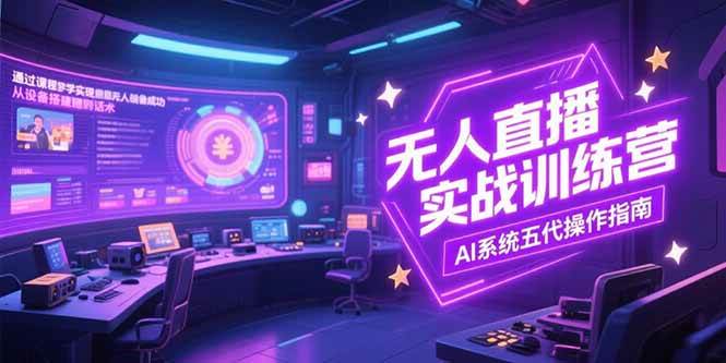 （15315期）无人直播实操训练营，从设备搭建到话术，AI系统五代操作指南(7月更新)-网创副业教程